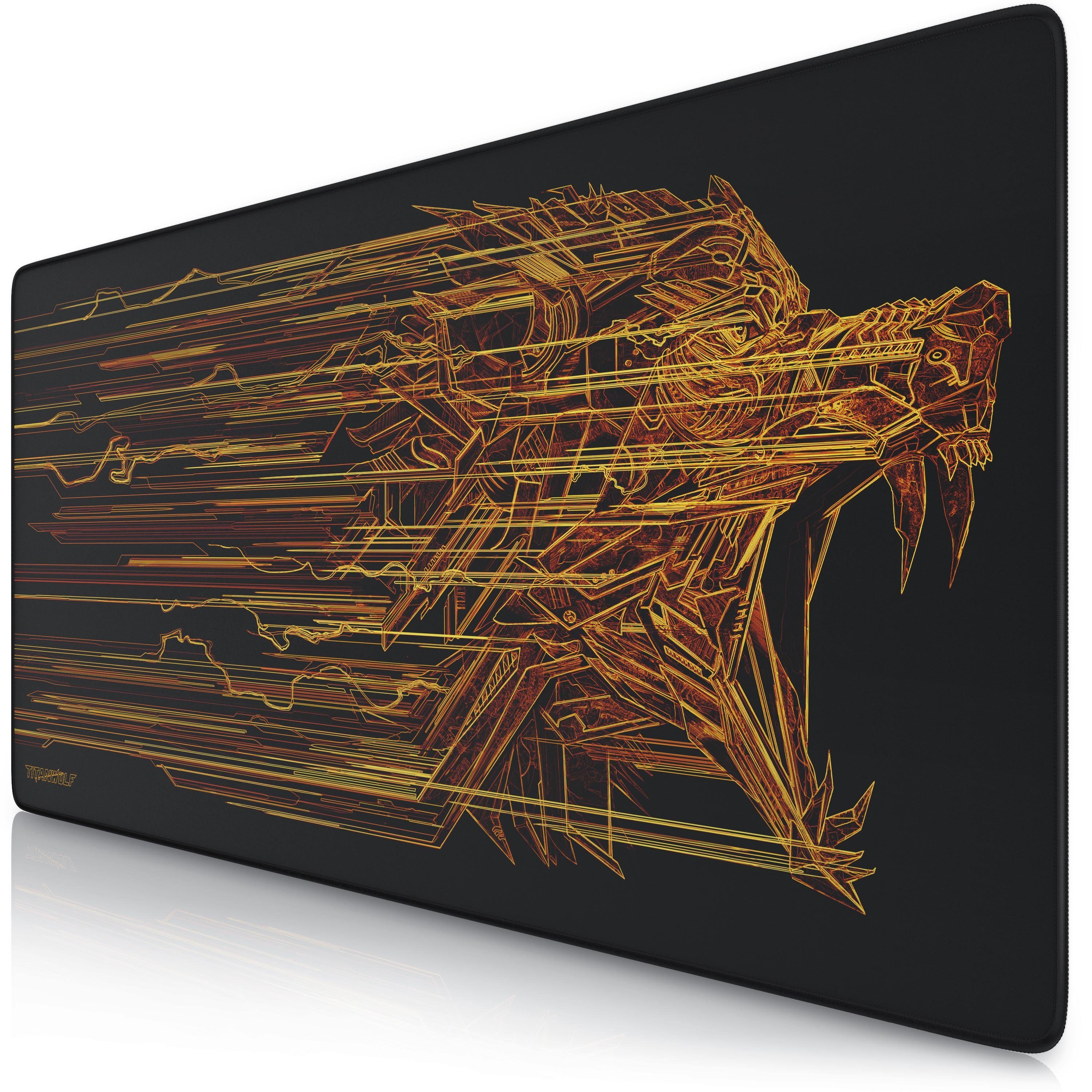 Titanwolf Gaming Mauspad, XXL, glattes Stoffgewebe, Speed Mousepad 900